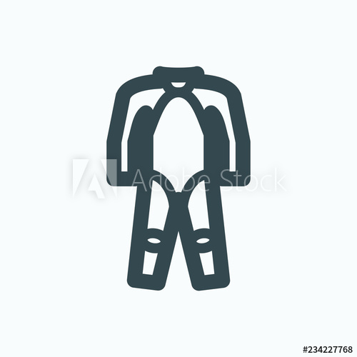 500x500 Motorcycle Suit Icon, Motorcycle Leather Race Suit Vector Icon