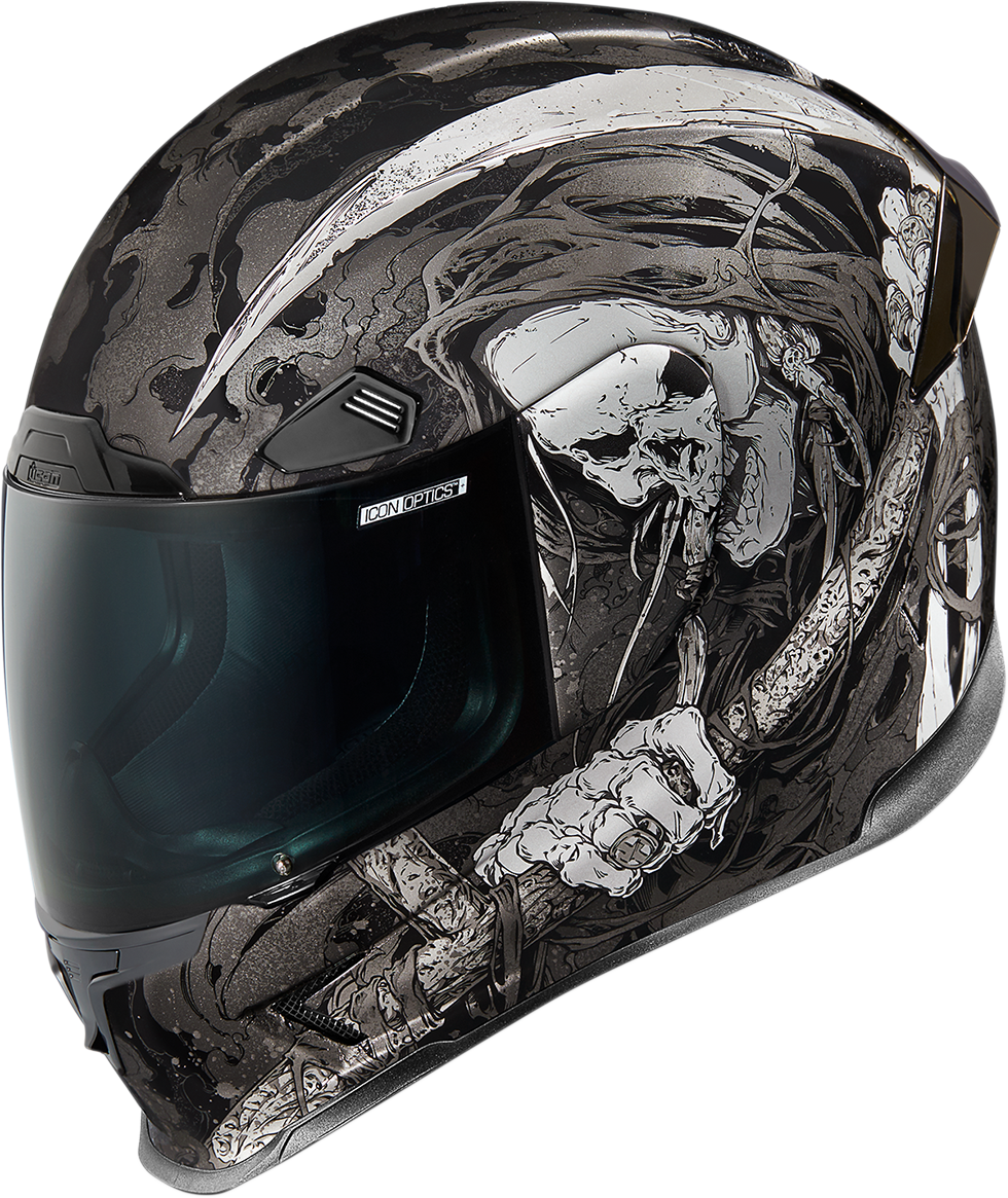 980x1165 Icon Airframe Black Harbinger Fullface Motorcycle Riding Street