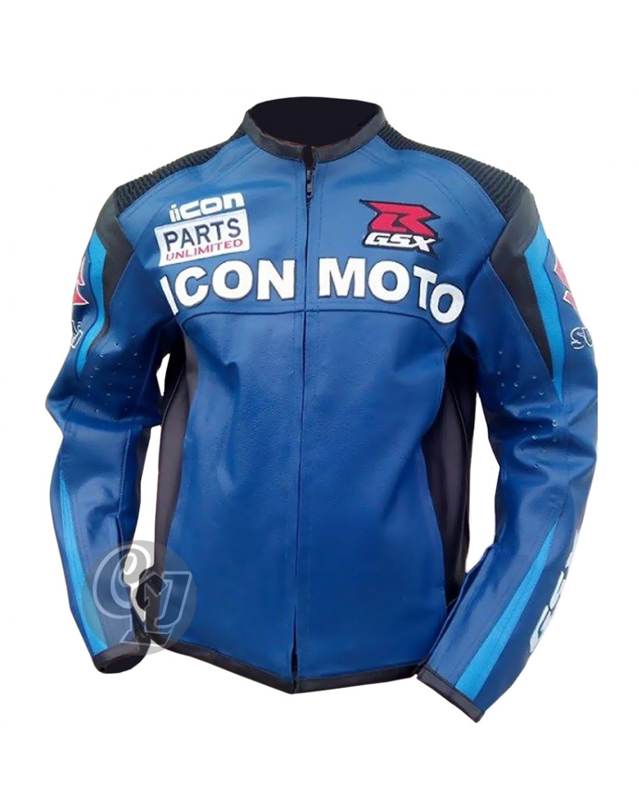 910x1155 Icon Moto Biker Style Leather Jacket Blue