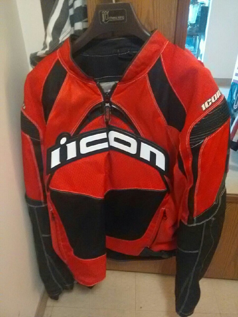900x1200 Used Orange And Black Icon Racing Jacket For Sale In Stow