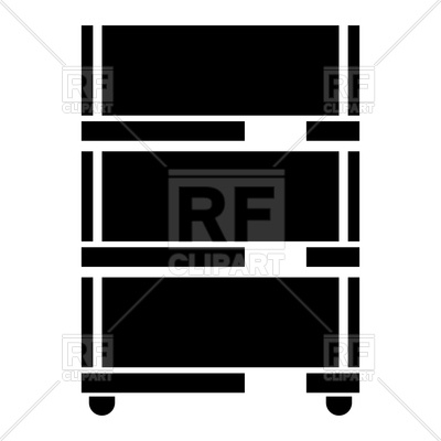 400x400 Floor Rack For Paper Black Color Icon Vector Image Of Objects