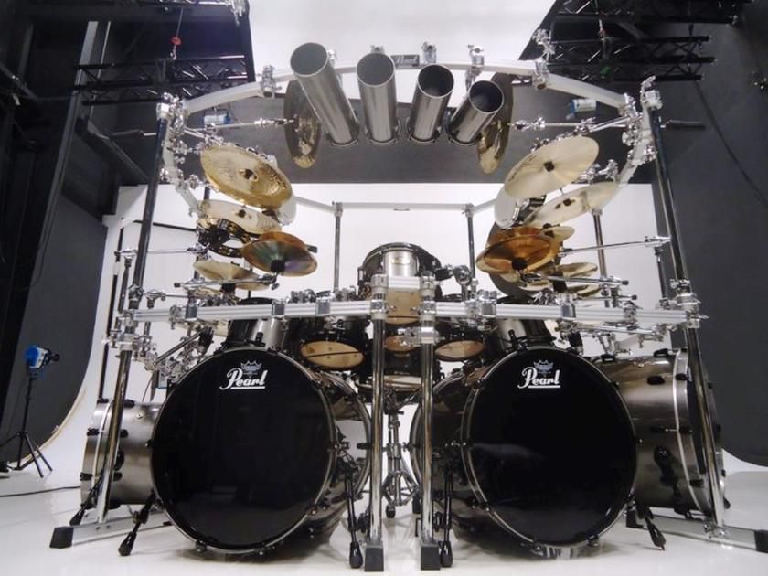 840x630 Mike Mangini's Dream Theater Kit With Icon Rack The Beast Drum