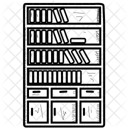 256x256 Book Rack Icon Of Doodle Style