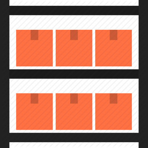 512x512 Boxes, Goods, Package, Product, Rack, Storage, Warehouse Icon