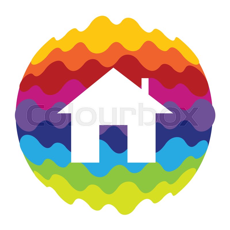 800x800 Home Rainbow Color Icon For Mobile Stock Vector Colourbox