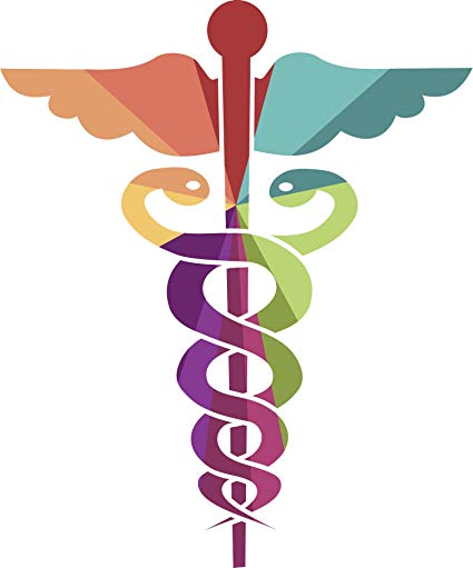 425x511 Pretty Rainbow Children's Medical Caduceus Symbol Icon