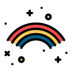 256x256 Rainbow Icon Of Colored Outline Style