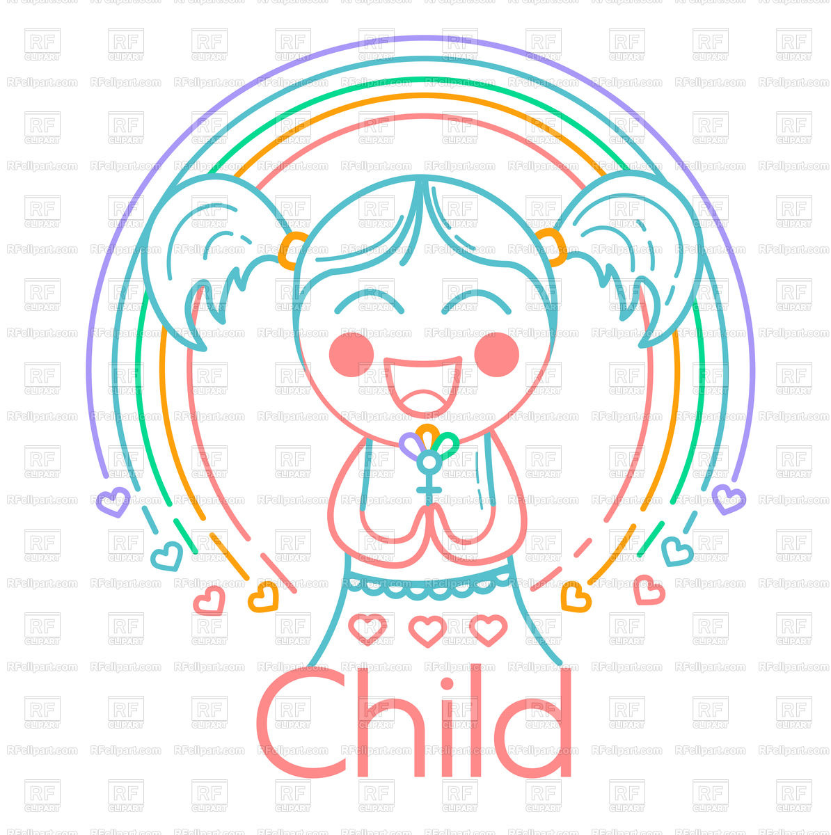 1194x1200 Small Girl With Rainbow Icon Vector Image Of Icons And Emblems