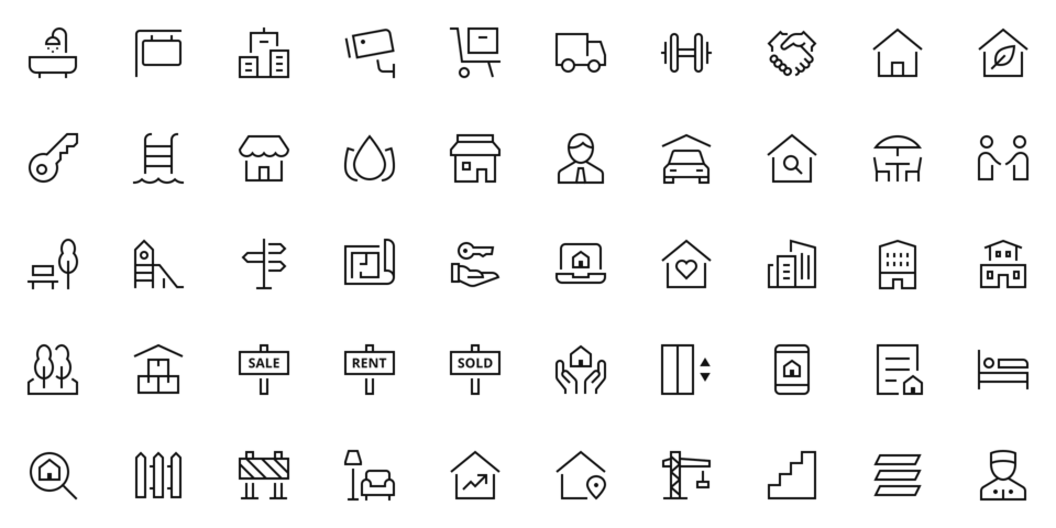 960x480 Real Estate Icons