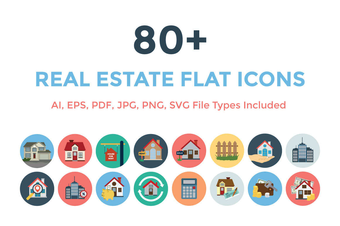 1160x772 Real Estate Flat Icons