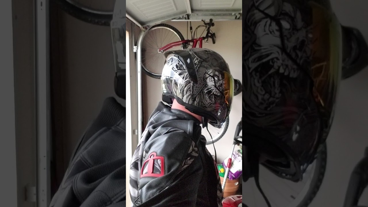 1280x720 Icon Airflight Krom With Red Visor And Mirror Drop Shield