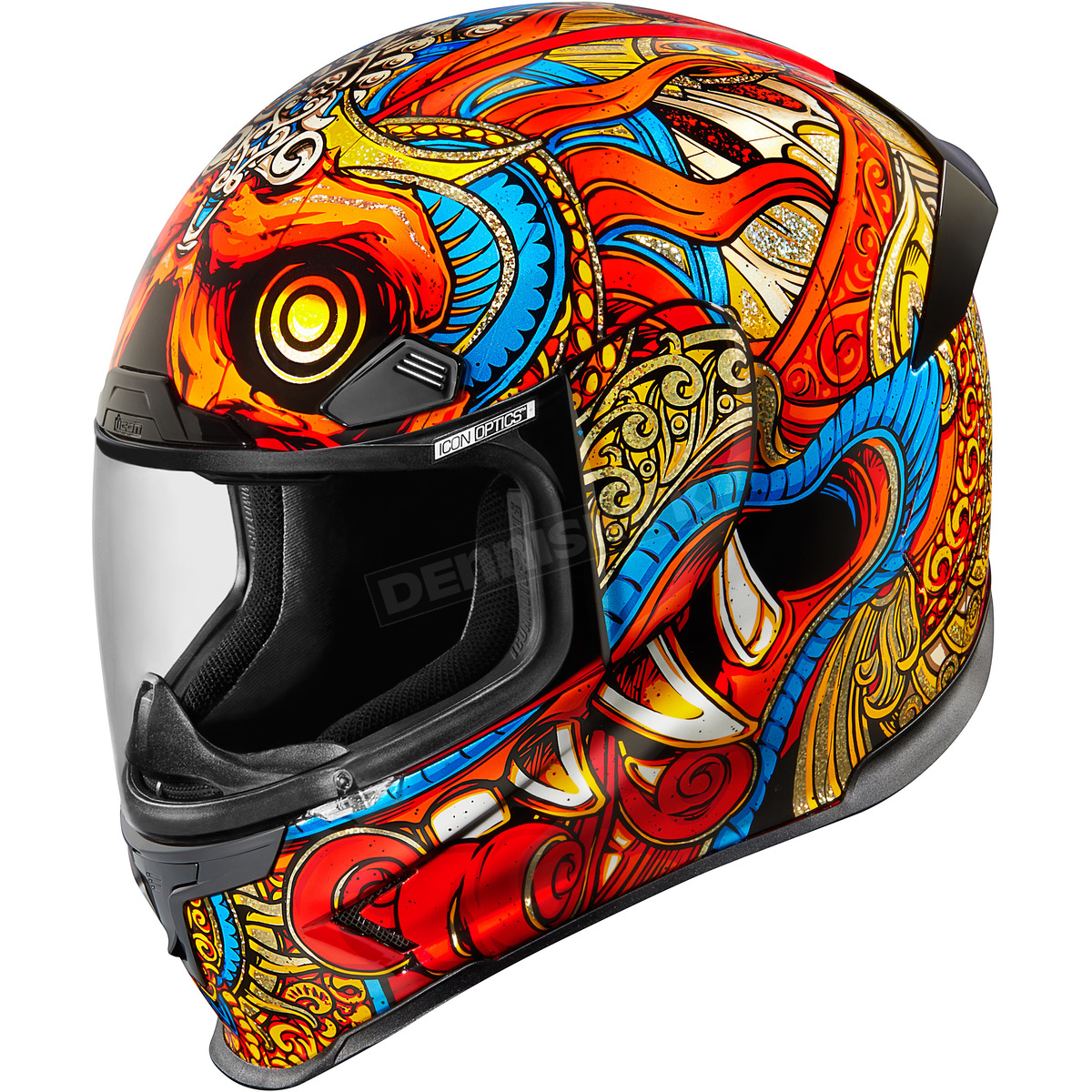 1200x1200 Icon Red Airframe Pro Barong Helmet Dennis Kirk