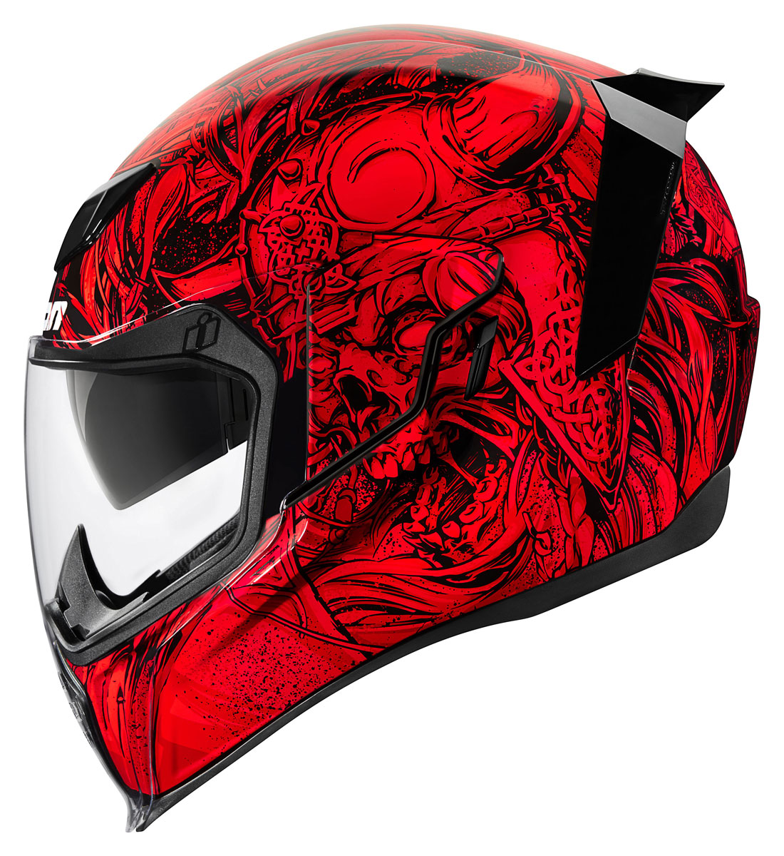 1100x1200 Icon Motosports Airflite Krom Full Face Helmet W Dropdown Sun