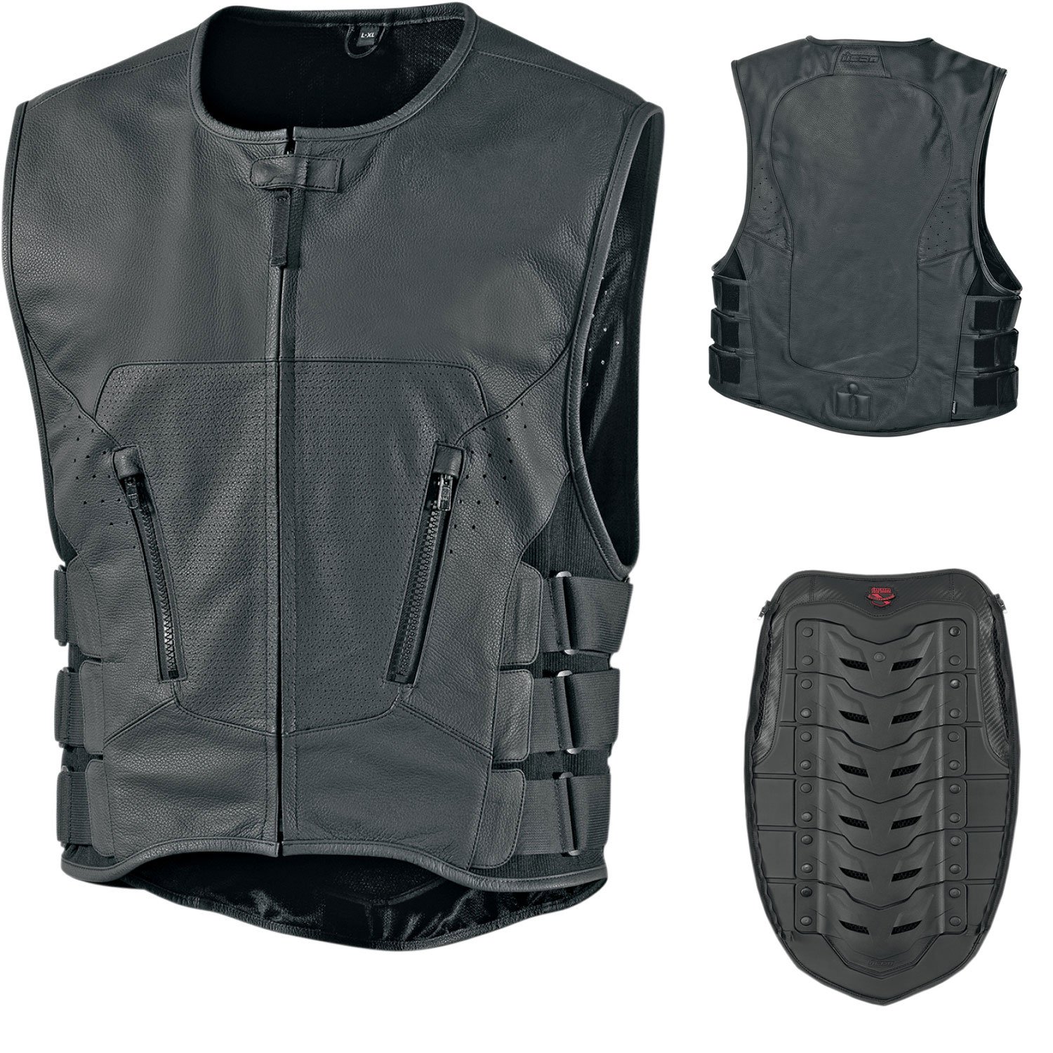 1500x1500 Icon Regulator Stripped Vest Leather Motorcycle Chopper Custom