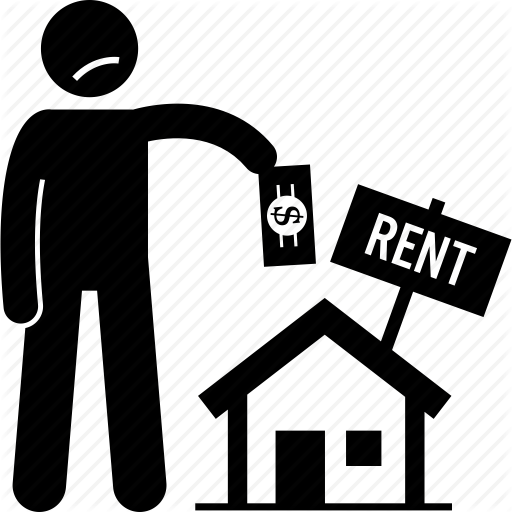 512x512 House, Man, Money, Paying, Payment, Rent, Rental Icon