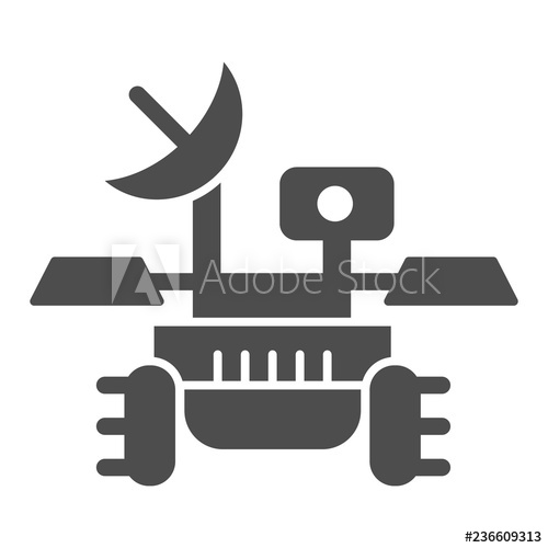 500x500 Mars Rover Solid Icon Research Module Voyager Vector Illustration