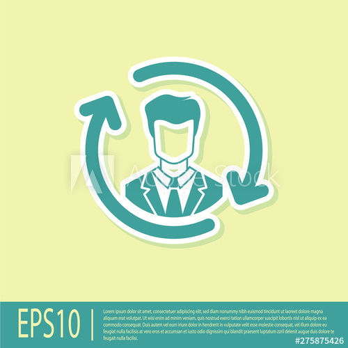 500x500 Green Human Resources Icon Isolated On Yellow Background Concept