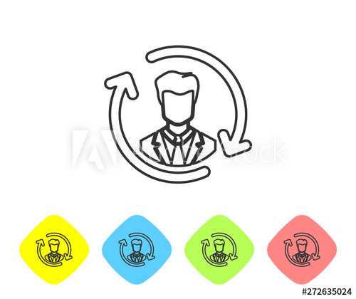 500x420 Grey Human Resources Line Icon Isolated On White Background