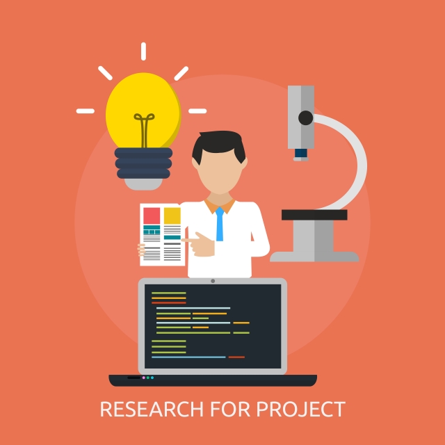 640x640 Research Project Conceptual Illustration Design, Icon, Idea