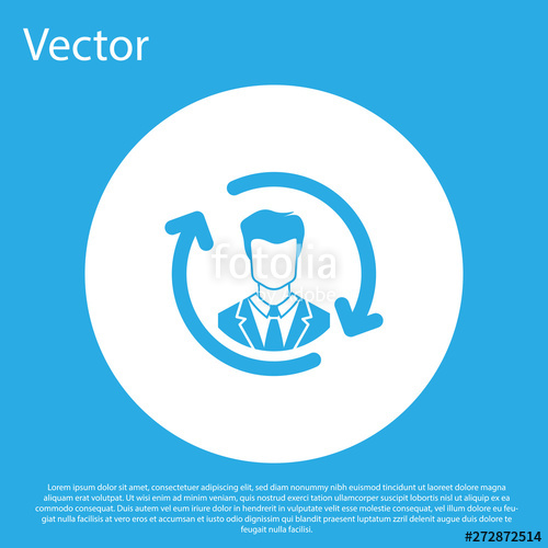 500x500 Blue Human Resources Icon Isolated On Blue Background Concept