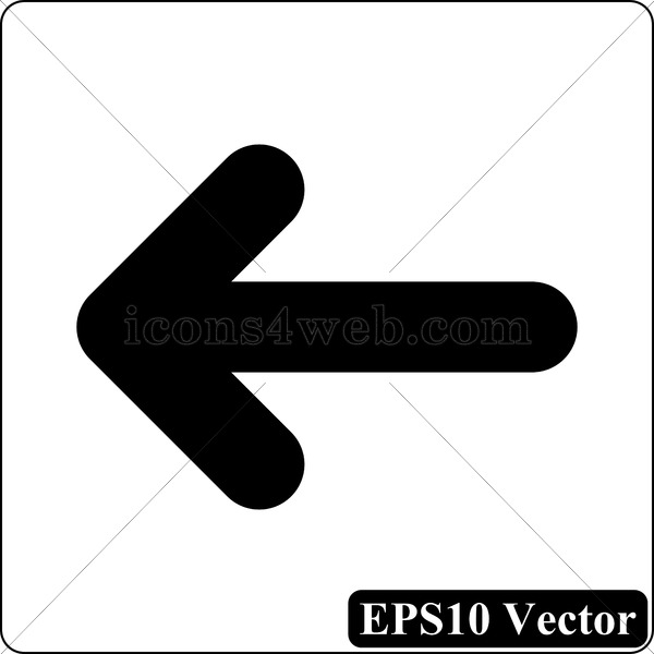 600x600 Left Arrow Black Icon Vector