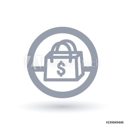 500x500 Consumer Shopping Bag With Dollar Symbol In Circle Outline