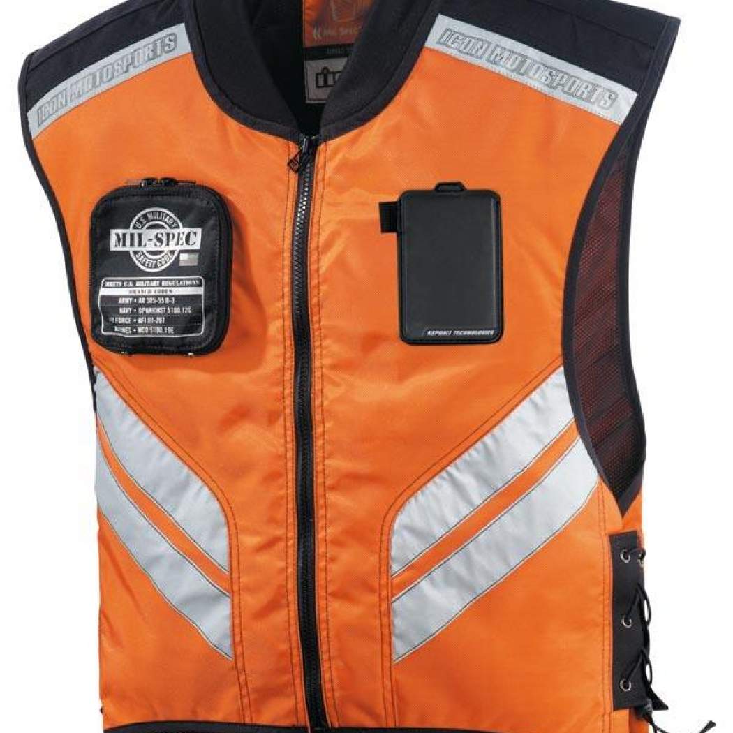 1050x1050 Saan Bibili Icon Mil Spec Riding Vest For Motorcycle Rider Orange