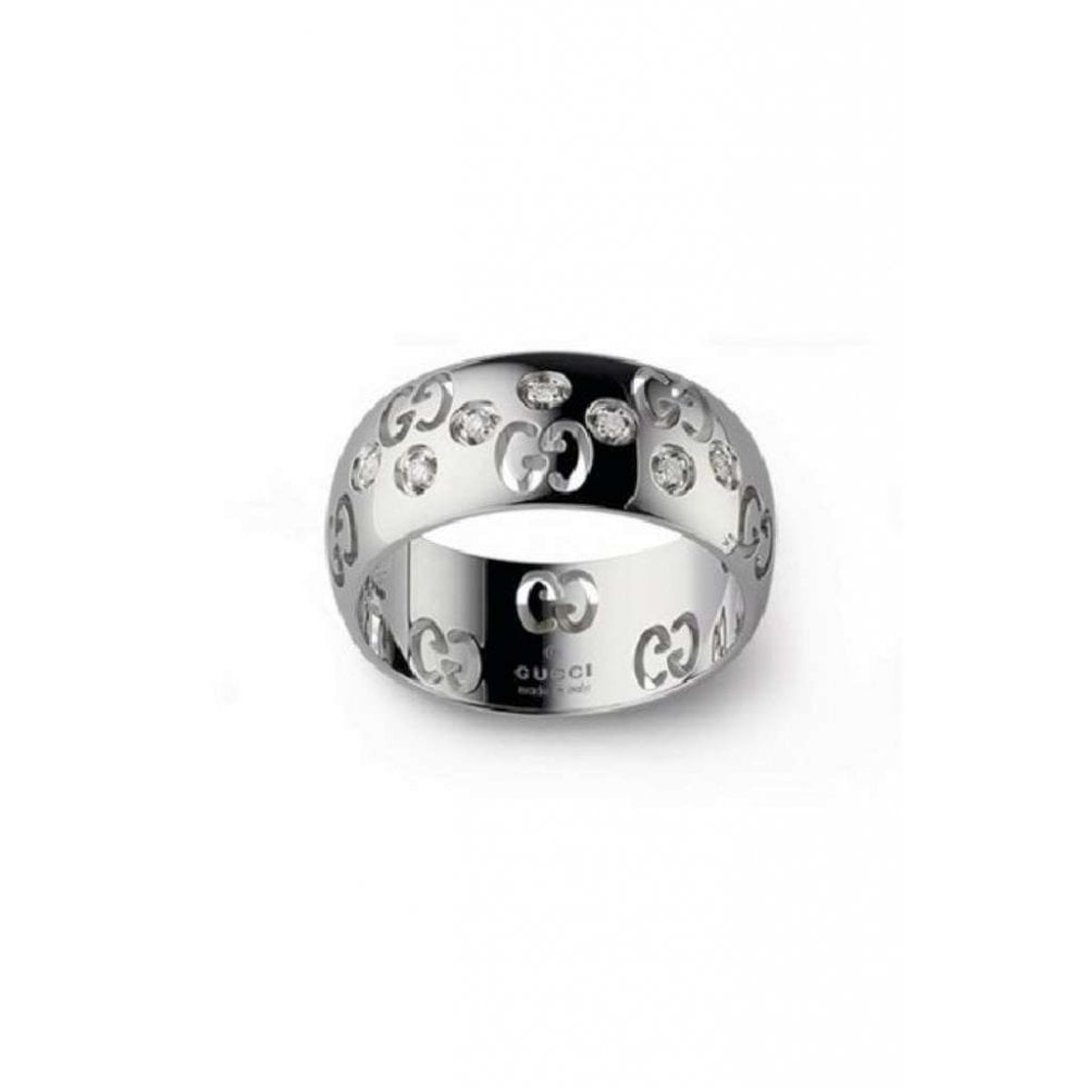 1000x1000 White Gold Round Brilliant Cut Diamonds Icon Ring