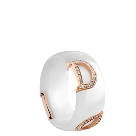 458x458 Ring D Icon Damiani With White Ceramic And Diamonds