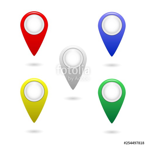 500x500 Five Label For A Roadmap On The Road, On A White Background, Icon