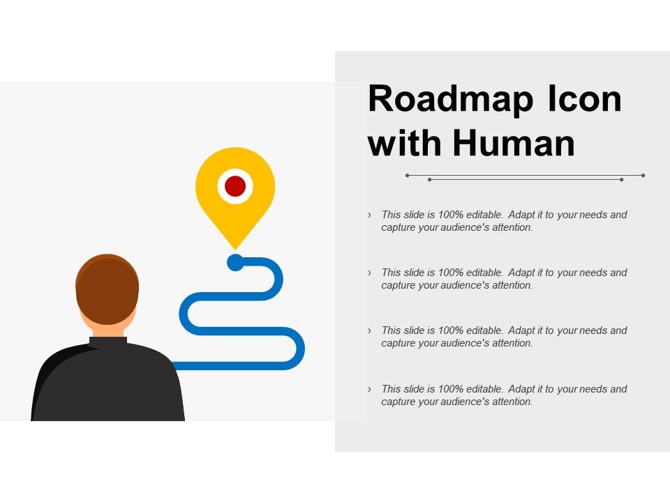 960x720 Roadmap Icon With Human Powerpoint Presentation Images