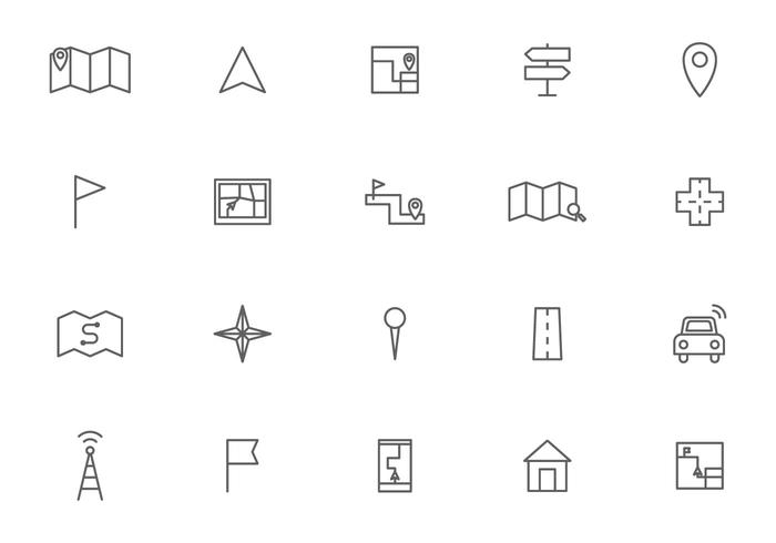 700x490 Roadmap And Travel Icon Vectors