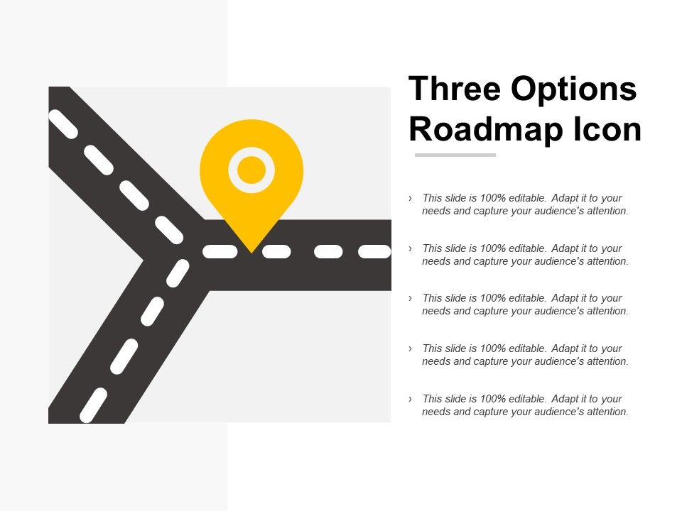 960x720 Three Options Roadmap Icon Powerpoint Shapes Powerpoint Slide