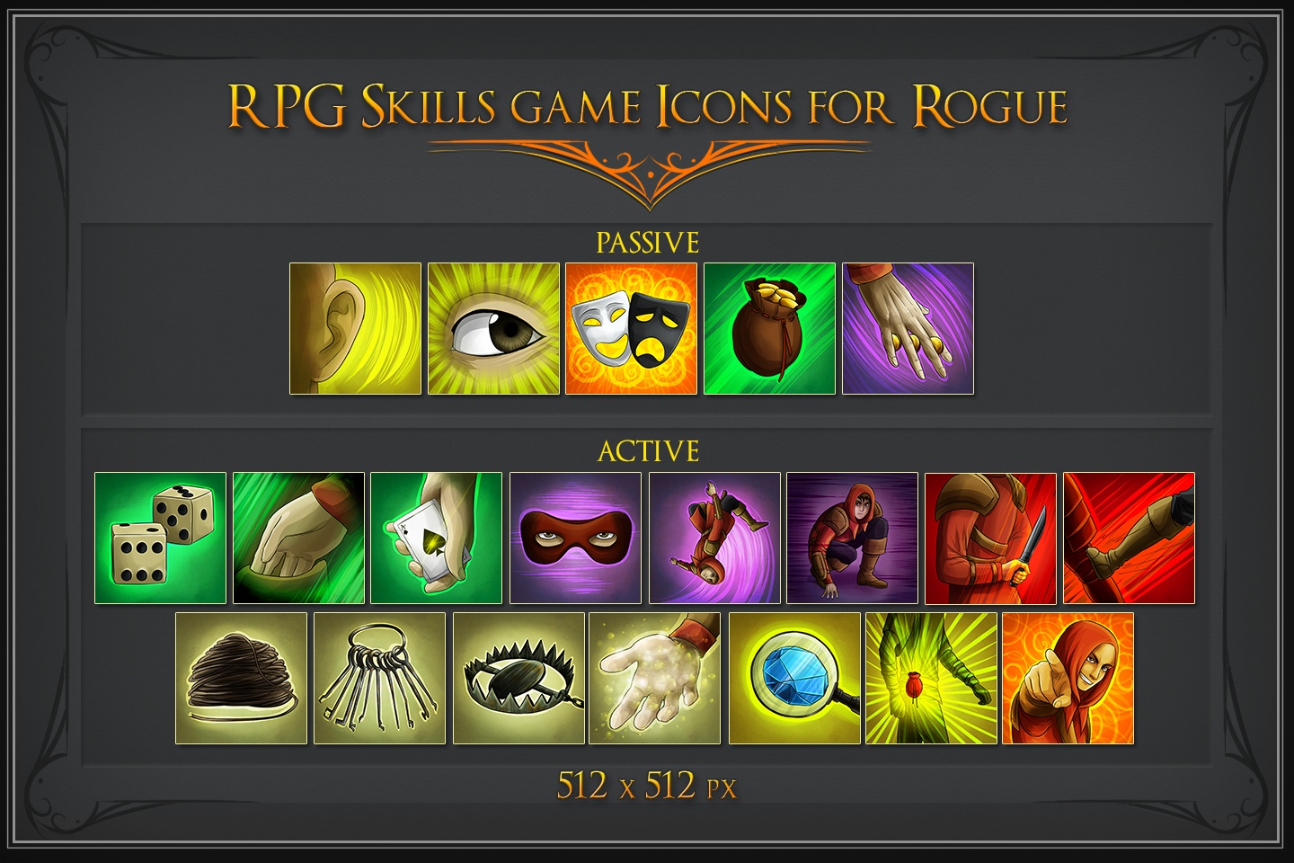 1440x960 Rpg Skill Icons For Rogue