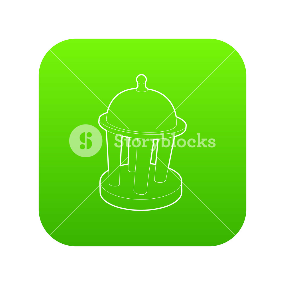 1000x1000 Rotunda Icon Green Vector Isolated On White Background Royalty