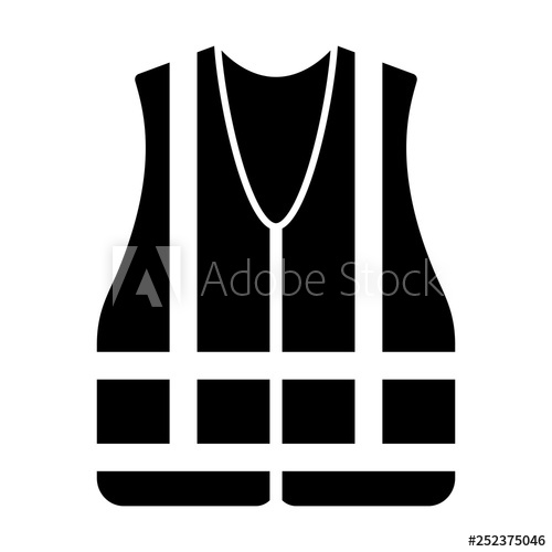 500x500 Safety Vest Icon Isolated On White Background