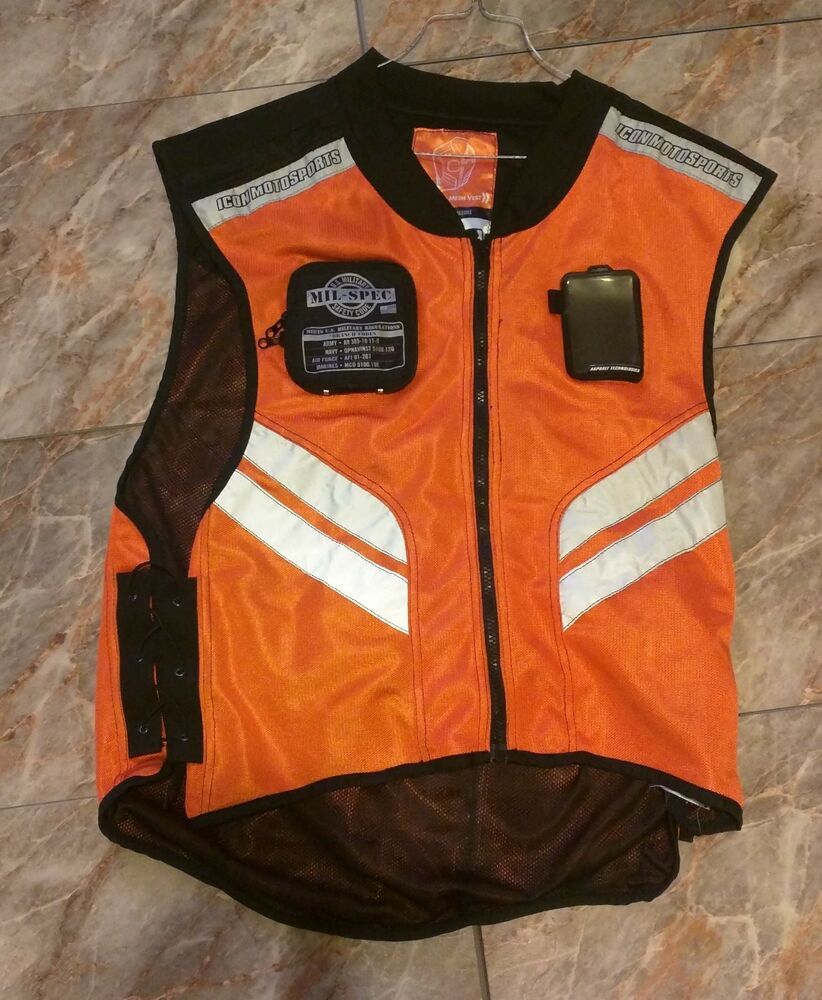 822x1000 Used Icon Motorsports Mil Spec Mesh Motorcycle Riding Safety Vest