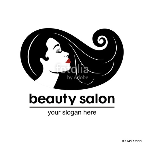 500x500 Hair Salon Logotype Woman Silhouette Isolated Icon For Beauty
