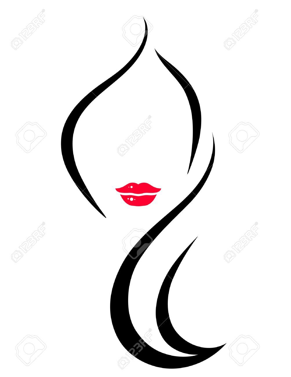 1004x1300 Hair Salon Icon With Art Woman Face Silhouette