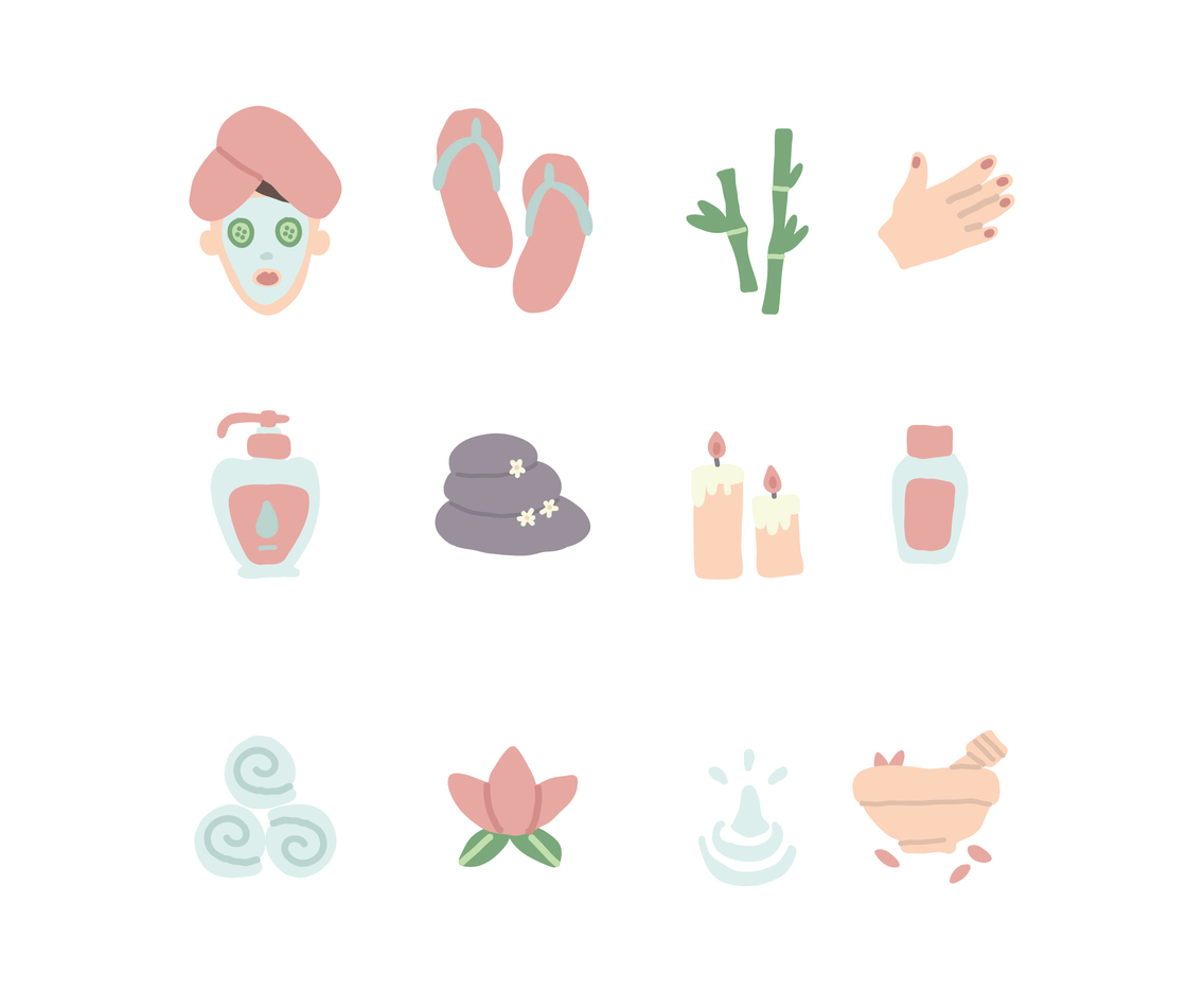 1136x936 Cute Spa Icons Vector Art Graphics