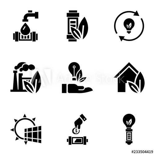 500x500 Eco Saver Energy Icon Set Simple Set Of Eco Saver Energy Vector