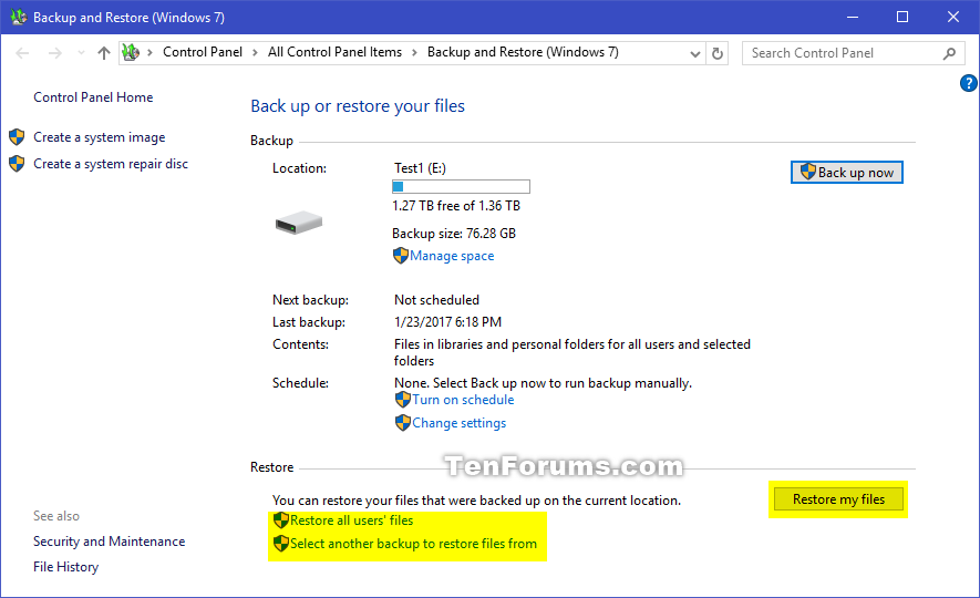 885x540 Restore Windows Backup In Windows Tutorials