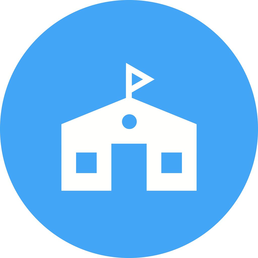 1024x1024 School Building Flat Round Icon