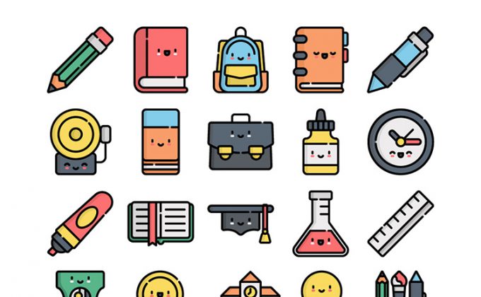 680x420 School Icon Set