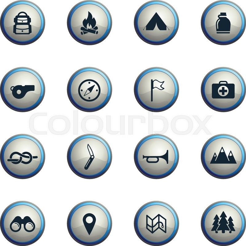 800x800 Boy Scout Icons Set For Web Sites And Stock Vector Colourbox