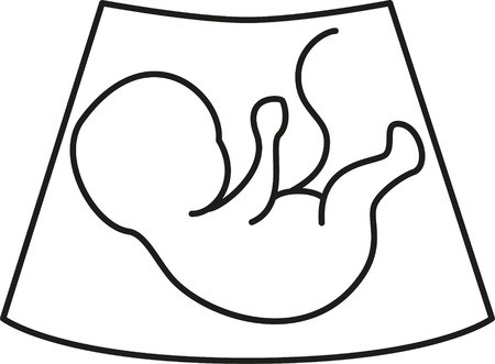 450x331 Ultrasonography Baby Icon Screening Baby Vector Illustration