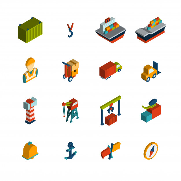 626x626 Seaport Icon Isometric Vector Free Download