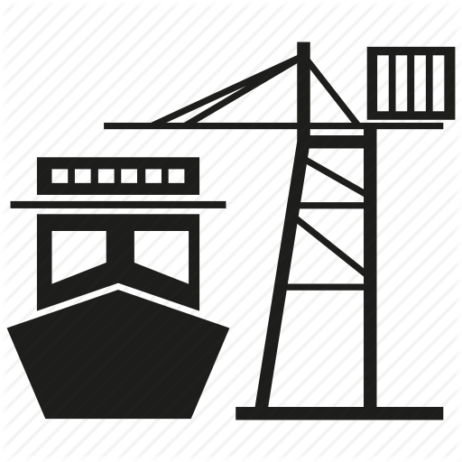 512x512 Crane, Dock, Harbor, Port, Seaport, Vessel Icon