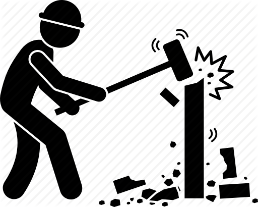 512x410 Construction, Demolish, Destroy, Hacking, Smashing, Wall, Worker Icon