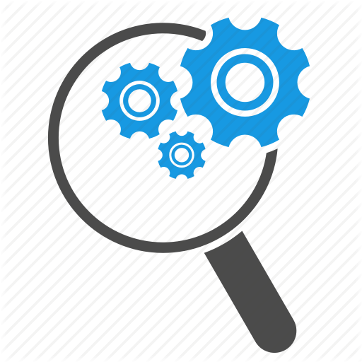 512x512 Configuration, Find, Gears, Magnifying Glass, Search, Search